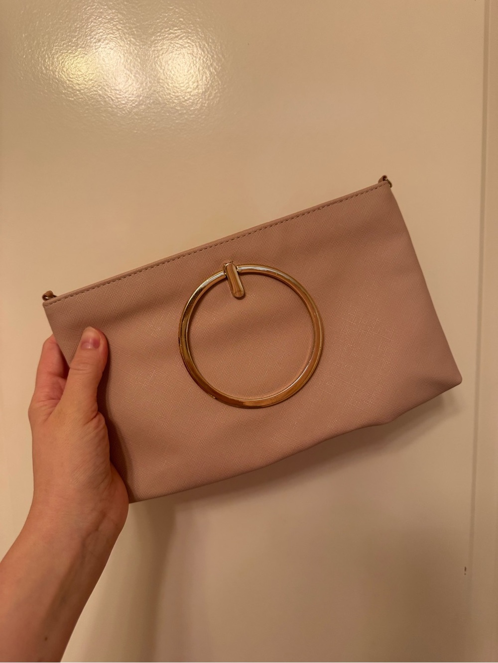 Women's Pink Ring-Accent Clutch